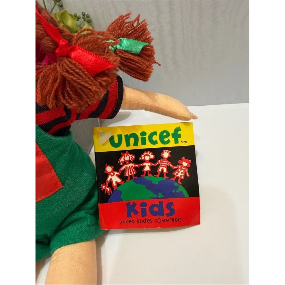 Vintage 90s UNICEF Kids USSR TANYA Doll with Original Booklet Russia Rag Doll